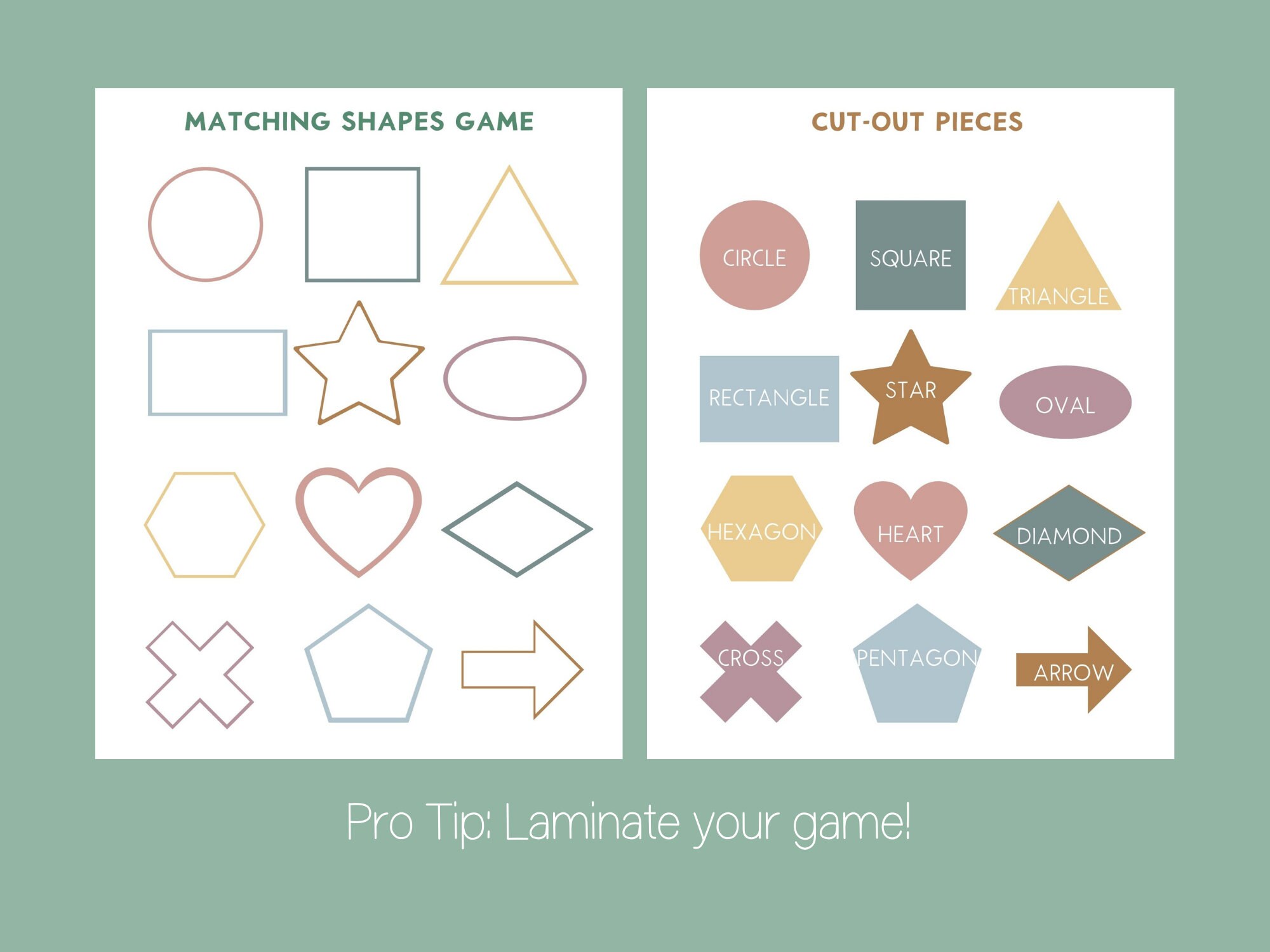 Printable Shapes Game | Pre-k Curriculum Shape Matching | Busy Binder ...