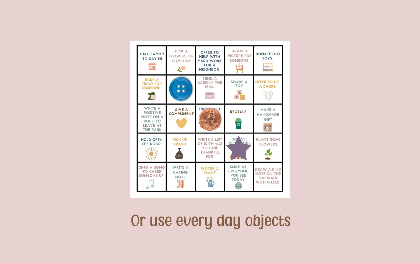 Kindness Bingo | Printable Acts of Kindness | Digital Download - Etsy