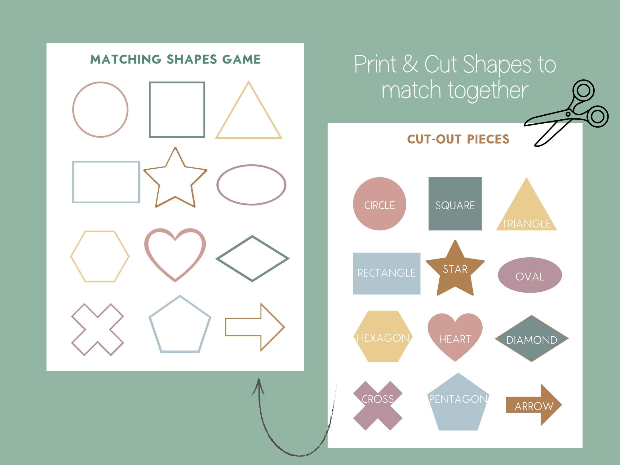 Printable Shapes Game | Pre-k Curriculum Shape Matching | Busy Binder ...