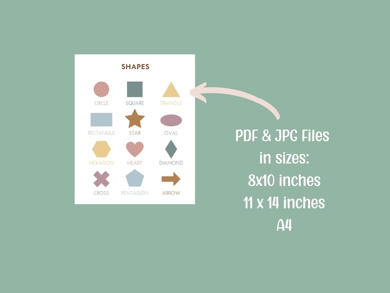 Geometric Shapes Chart | Printable Preschool Educational Poster ...