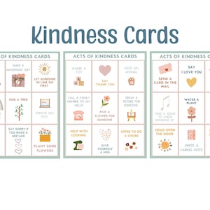 Carte di atti di gentilezza / Carte stampabili per bambini / Gentilezza prescolare