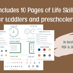 Life Skills Preschool Printables Kids Worksheets Instant - Etsy