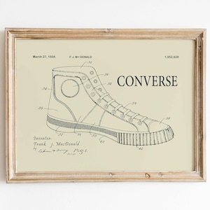 1934 All stars Converse Shoe Patent Print - Artptints DIGITAL DOWNLOAD