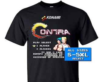 魂斗羅 NES ゲーム画面 LANCE Tシャツ BLACK 全サイズ S-5XL 綿100