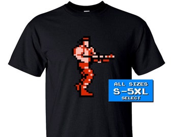 Contra NES game screen BILLY T Shirt BLACK all sizes S-5XL 100% cotton