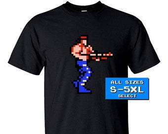 魂斗羅 NES ゲーム画面 LANCE Tシャツ BLACK 全サイズ S-5XL 綿100