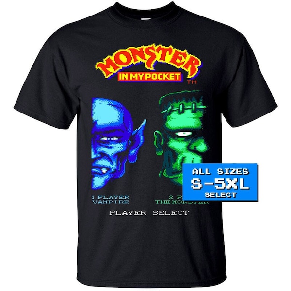 Monster in my Pocket Screen T Shirt BLACK all sizes S-5XL 100% cotton NES Famicom Nintendo game 8 bit