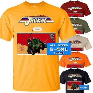 Jackal Yeah Jeep screen T Shirt PRETO todos os tamanhos S-5XL 100% algodão NES Famicom Nintendo game 8 bit
