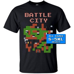 Battle City Stage V2 Screen T Shirt BLACK alle Größen S-5XL 100% Baumwolle NES Famicom Nintendo Spiel
