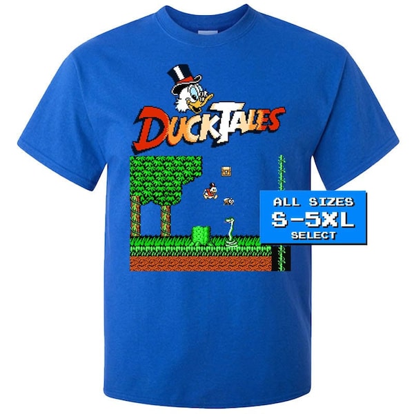 Duck Tales Strage 1 Amazon Screen T Shirt SCHWARZ alle Größen S-5XL 100% Baumwolle NES Famicom Nintendo Spiel 8 bit