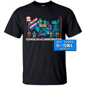 Captain America and the Avengers Title screen T Shirt BLACK all sizes S-5XL 100% cotton NES Famicom Nintendo game 8 bit