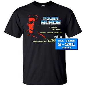 Power Blade startscherm T Shirt ZWART alle maten S-5XL 100% katoen NES Famicom Nintendo spel 8 bit