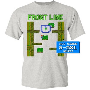 Front Line screen V2 T Shirt BLACK all sizes S-5XL 100% cotton NES Famicom Nintendo game 8 bit