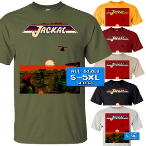 Jackal tela final t camisa preta todos os tamanhos S-5XL 100% algodão nes famicom nintendo jogo 8 bits