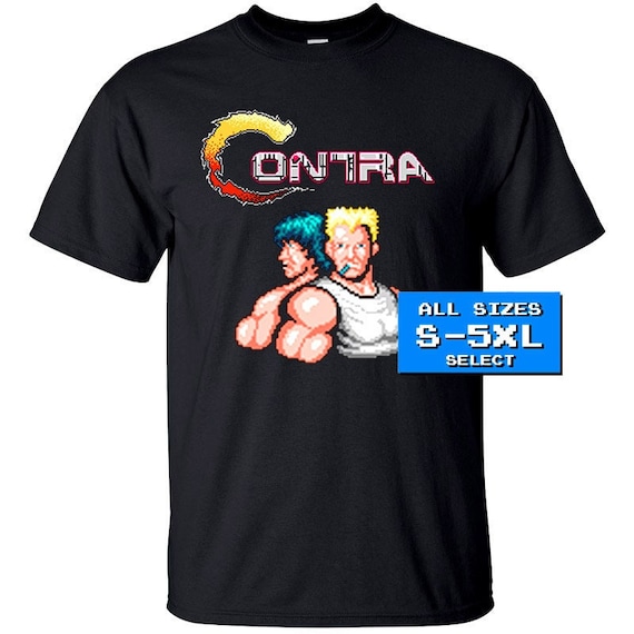 Contra NES Famicom Game Screen T Shirt BLACK All Sizes S-5XL 100