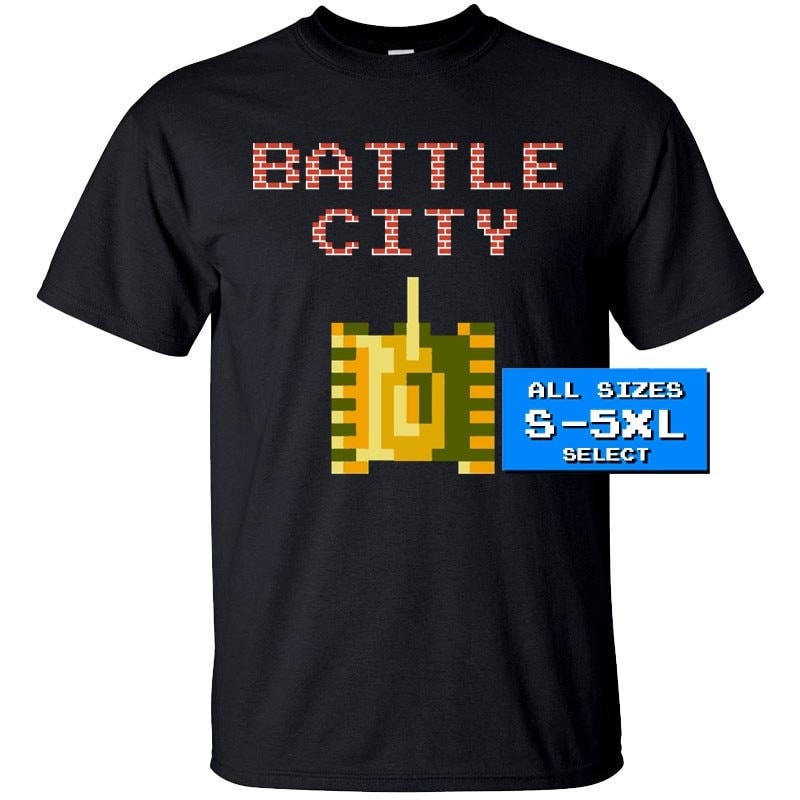 Battle City Tank Screen T Shirt BLACK All Sizes S-5XL 100% Cotton
