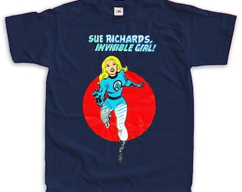 Sue Richards the Invisible Girl! Super Heroes Vintage T Shirt Unisex sizes S-5XL 100% cotton Cover Art