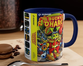 Bucky O'Hare game NES 8 bit game box cover famicom Accent Coffee Mug, 11oz
