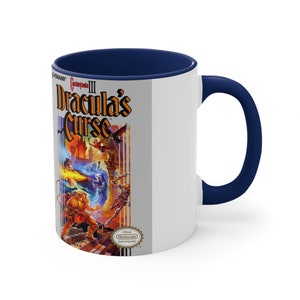 Castlevania 3 Dracula&#39;s Curse NES 8 bit game box cover famicom Accent Coffee Mug, 11oz