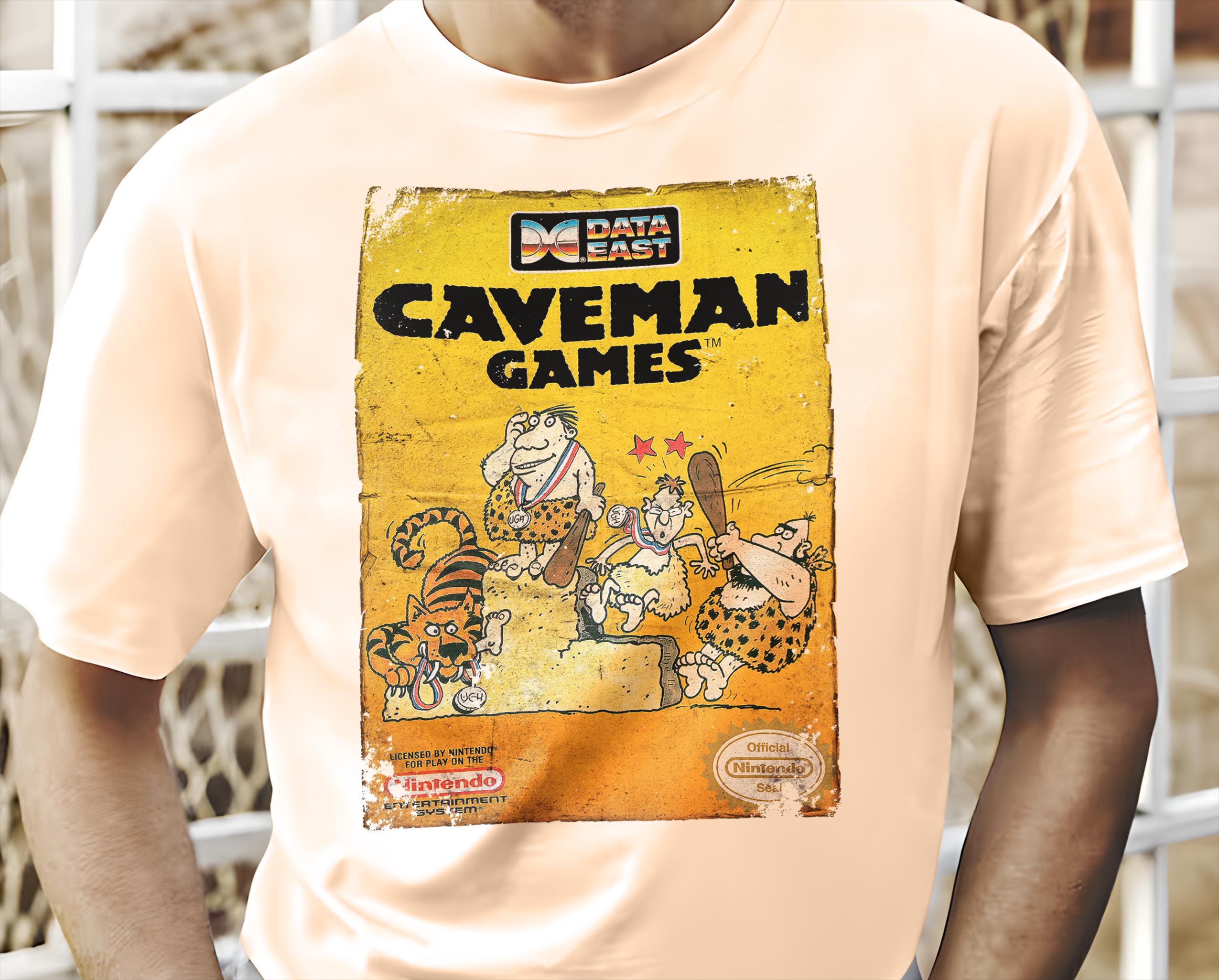 Caveman Games - Vintage T Shirt 8 Colors Unisex Sizes S-5XL 100