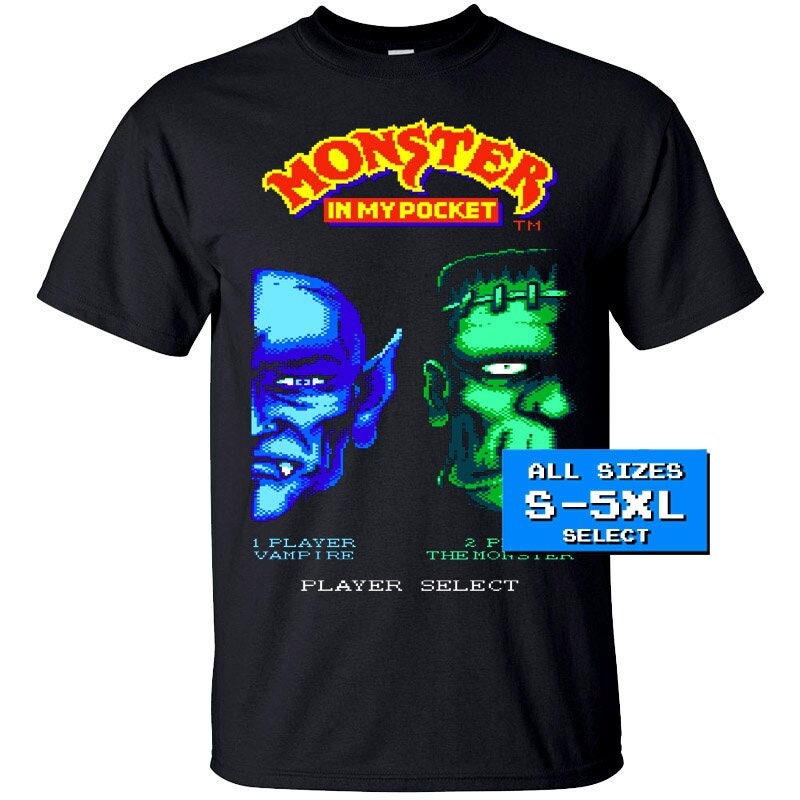 Monster in My Pocket Screen T Shirt BLACK All Sizes S-5XL 100