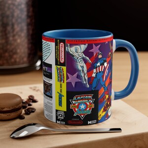 Capitán América y los Vengadores NES 8 bits caja de juego cubierta famicom Accent taza de café, 11 oz 1 imagen 4