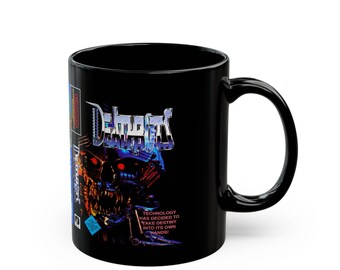 Deathbots NES 8 bit caja de juego cubierta famicom Accent taza de café 11oz taza negra