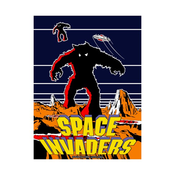Space Invaders Poster Arcade NES 8 Bit Game Box Cover Famicom