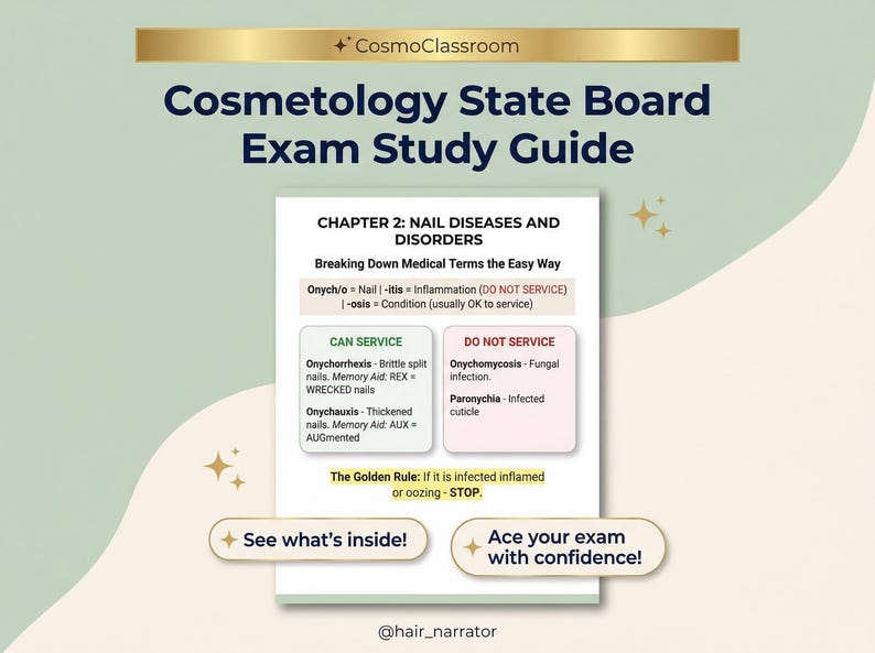Cosmetology State Board Exam Study Guide - Etsy