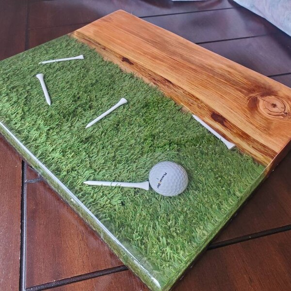 Golf Cutting Board With Epoxy Etsy
