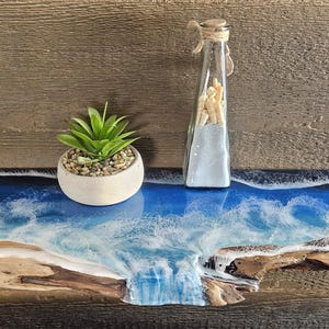 Ocean Resin Live Edge Shelf: Handmade Coastal Floating Shelf - Etsy