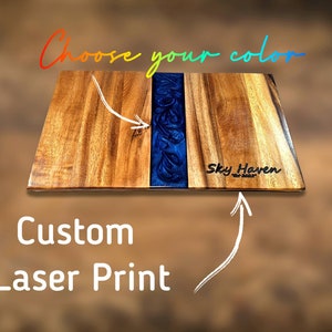 Custom Charcuterie board / engraved board / personalized / wedding gift / Anniversary gift / Resin cutting board /live edge serving board