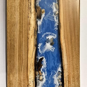 Glow in the Dark Epoxy River Board / Charcuterie Board / Live Edge Cutting board / Resin Serving Board