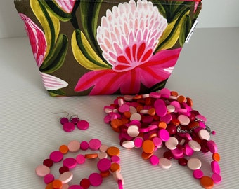 Zipper pouch, Australian Native makeup pouch, accessories  jewellery pouch, accessory pouch, feminine hygiene pouch this list is endless!