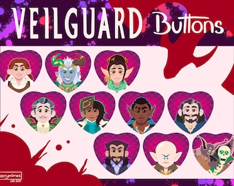 Botones de corazón de la Guardia del Velo de Dragon Age