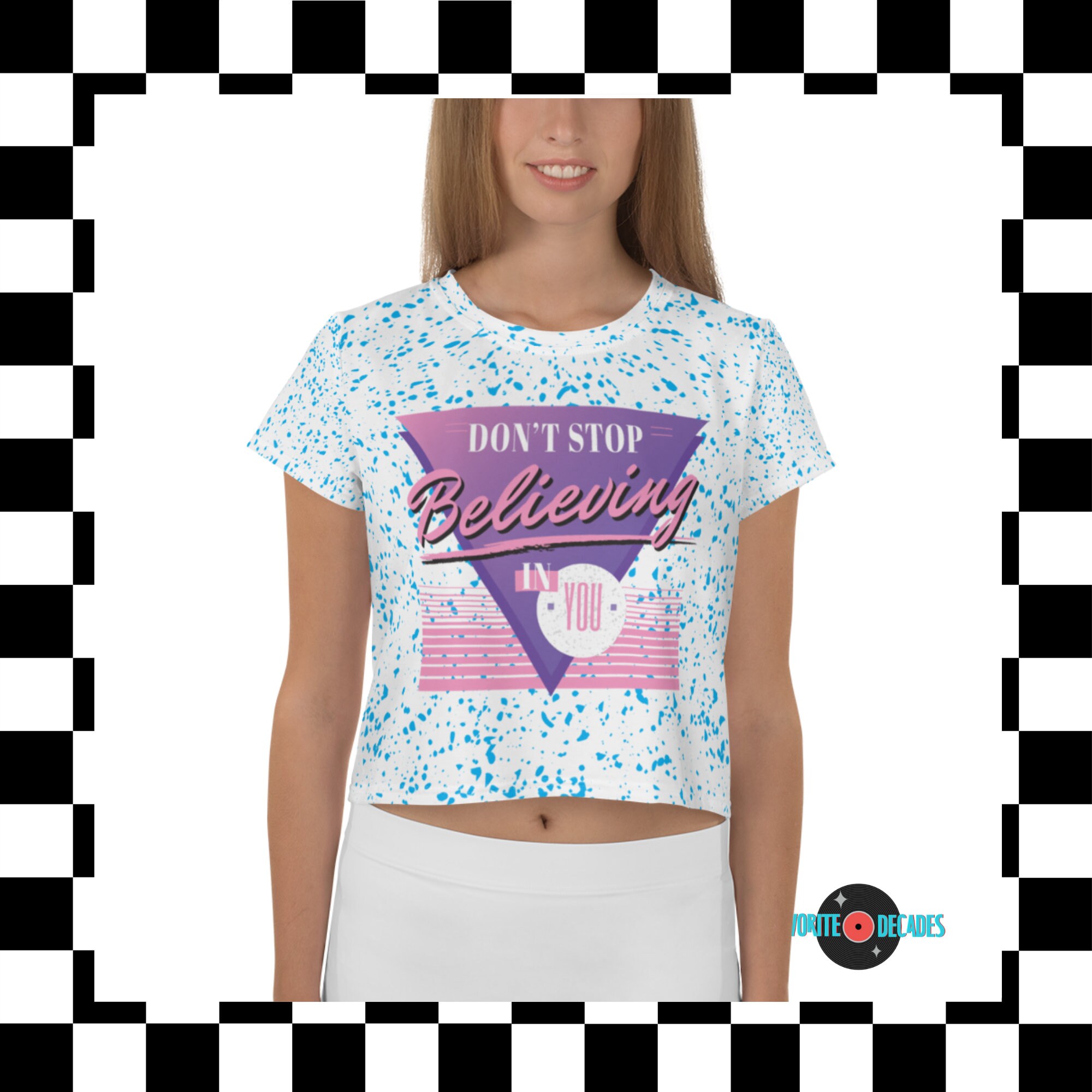 Believing Crop Tee 80s Shirt 80s Crop 