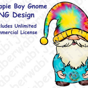 Hippie Gnome Male PNG Design | Scandanavian Gnome | Unlimited Commercial License | Sublimation Design for Printables or POD | Spring Summer