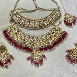 PRE-ORDER Pachi Kundan Bridal Set | Red Gold | Wedding Jewelry | Indian Pakistani Jewelry | Tyanni | Sabyasachi | Choker | Statement