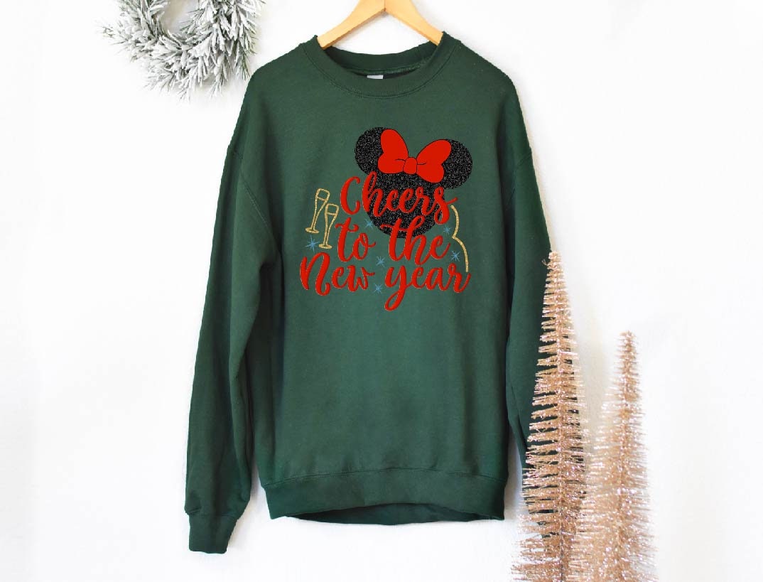 Discover Disney Cheers To The New Year Sweater,Happiest Place On Earth Shirt,New Years,Disney Family Matching Shirt,Disney Shirt,New Years Shirt,Gift