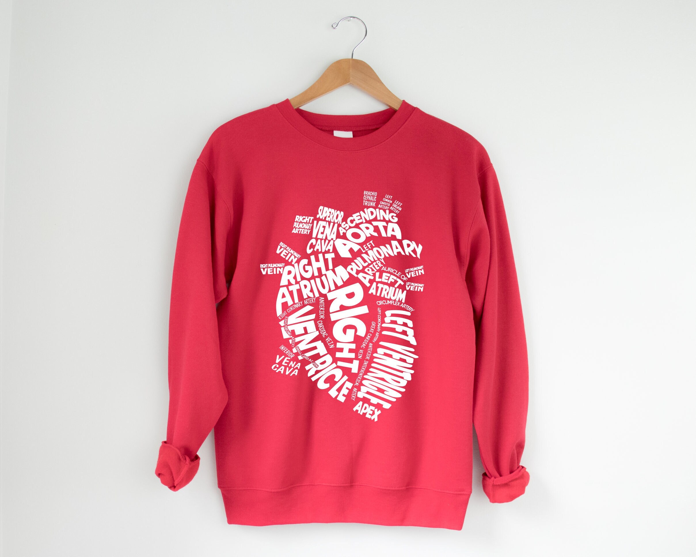 Nursing Anatomical Heart Sweatshirt School Spirit Sweatshirts - Etsy