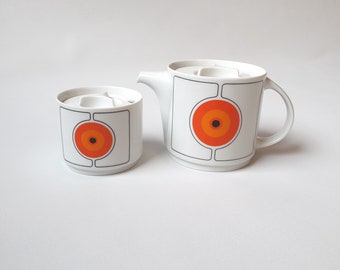1970s Thomas Germany Eclipse Teekanne & große Zuckerdose aus den 70er Jahren - Mid Century Modern Sammlerstück