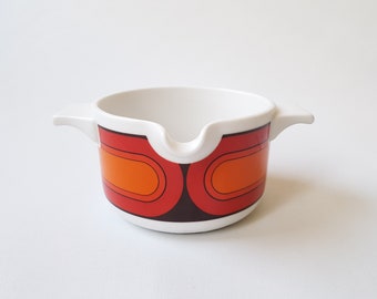 Saucière vintage ou bol à sauce avec poignées, décoration des années 1970, Pop Art, Mid-Century moderne