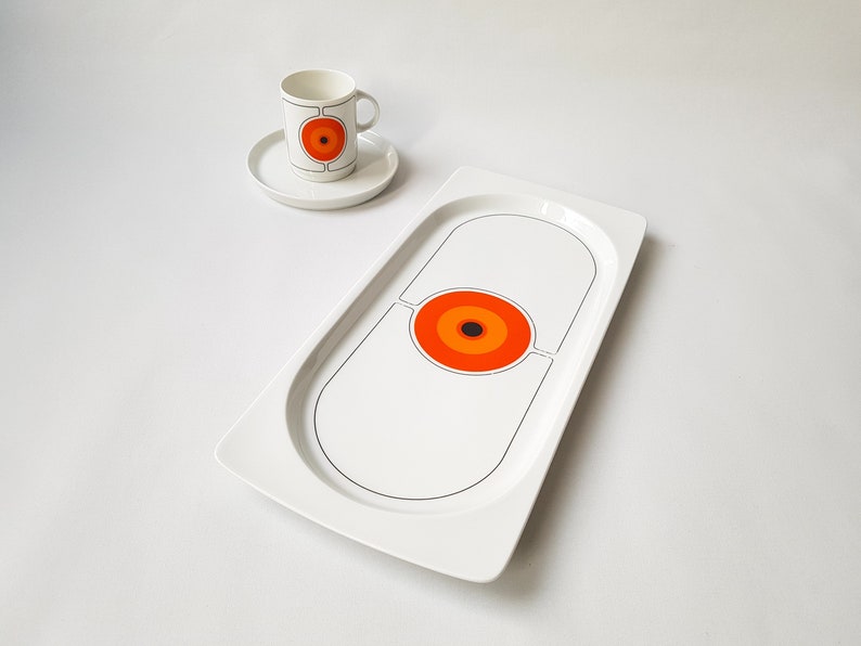 Piatto da portata rettangolare Eclipse di Thomas Germany, vintage anni '70 – Piatto da snack moderno di metà secolo immagine 1
