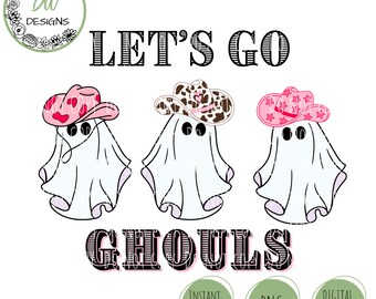 Cowboy Fantasma PNG: Vamos Lá, Monstros! - Design de camiseta de Halloween para download digital