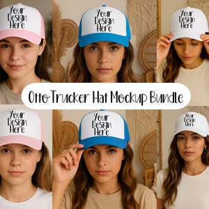 Trucker Hat Mockup Bundle: High-Resolution PNG Templates (Digital Download)