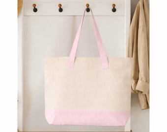 Canvas Tote Bag Mockup mit Reißverschluss, Q1300 Print on Demand Mockup, Canvas Tote Rückseite Mockup, zc1