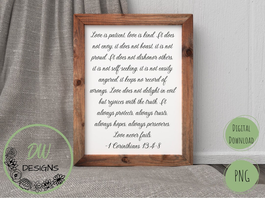 Love is Patient Downloadable Print Printable Wall Art Wall - Etsy