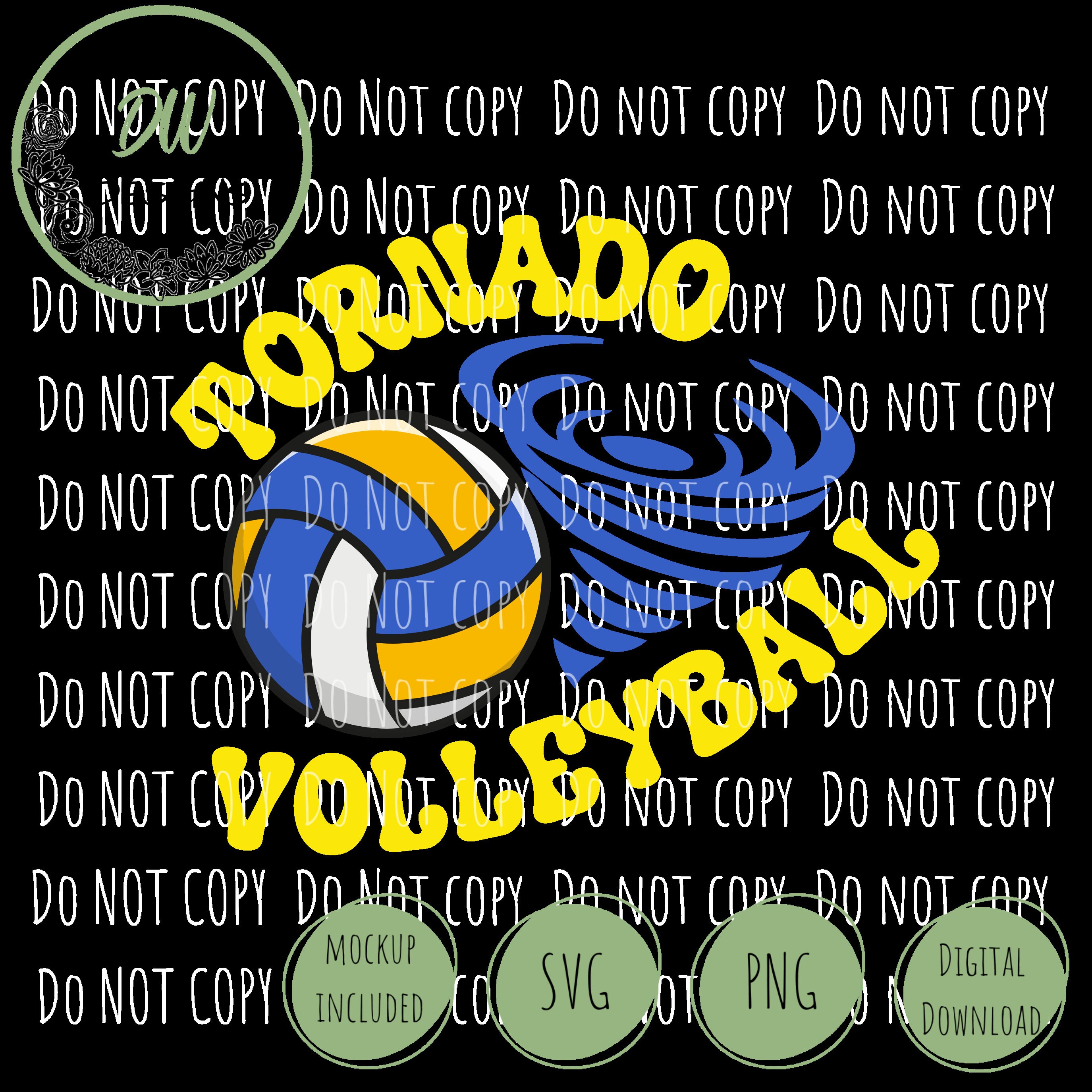 Tornado Volleyball Png Svg, Blue and Yellow Volleyball Png for Sports