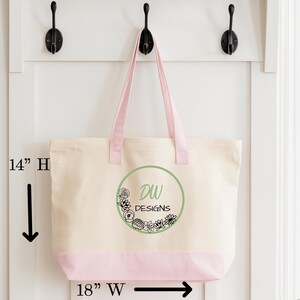 Zippered Canvas Tote Bag Mockup, Print on Demand Mockup, Canvas Tote Dimensions Mockup