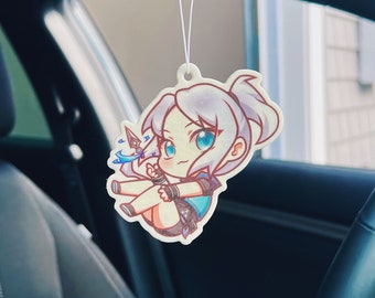 Agent Car Air Freshener, Anime Inspired, JDM, Chibi Design, Fresh Marine Squash Scent, Val Character (1 count) - J